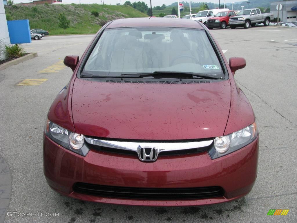 2006 Civic LX Sedan - Tango Red Pearl / Ivory photo #10