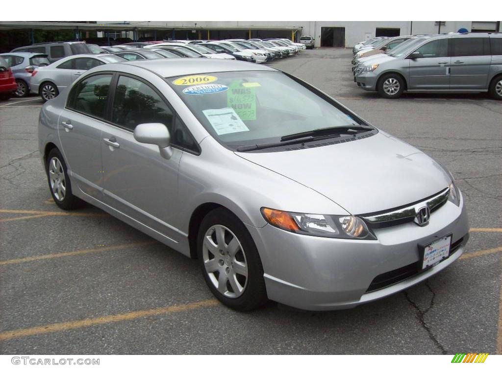 2006 Civic LX Sedan - Alabaster Silver Metallic / Gray photo #1