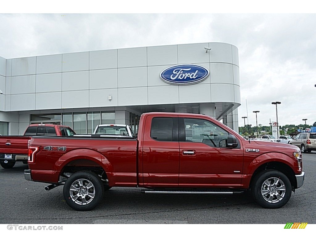 2016 F150 XLT SuperCab 4x4 - Ruby Red / Medium Earth Gray photo #2