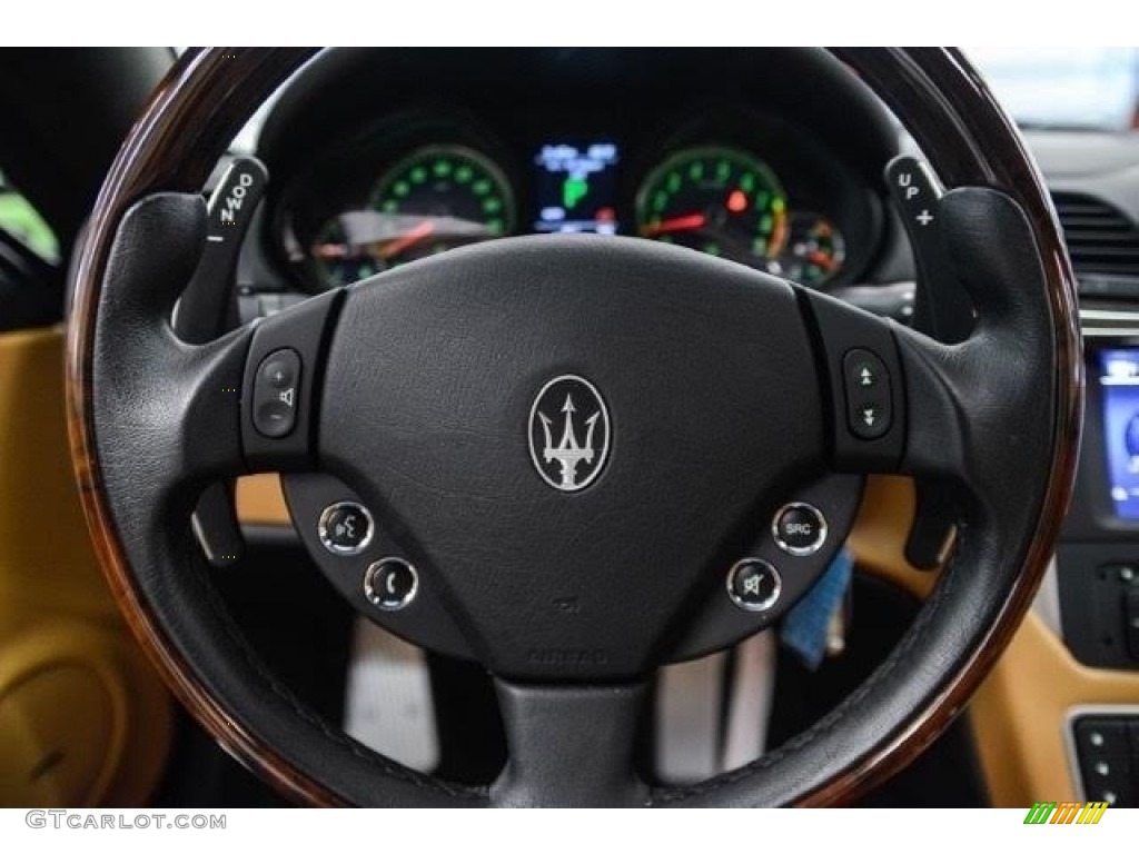 2012 Maserati GranTurismo S Automatic Pearl Beige Steering Wheel Photo #112730907