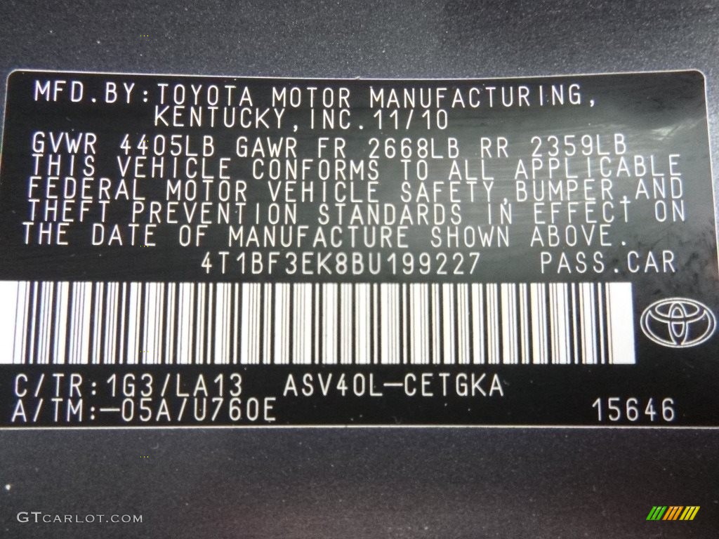 2011 Camry XLE - Magnetic Gray Metallic / Ash photo #25