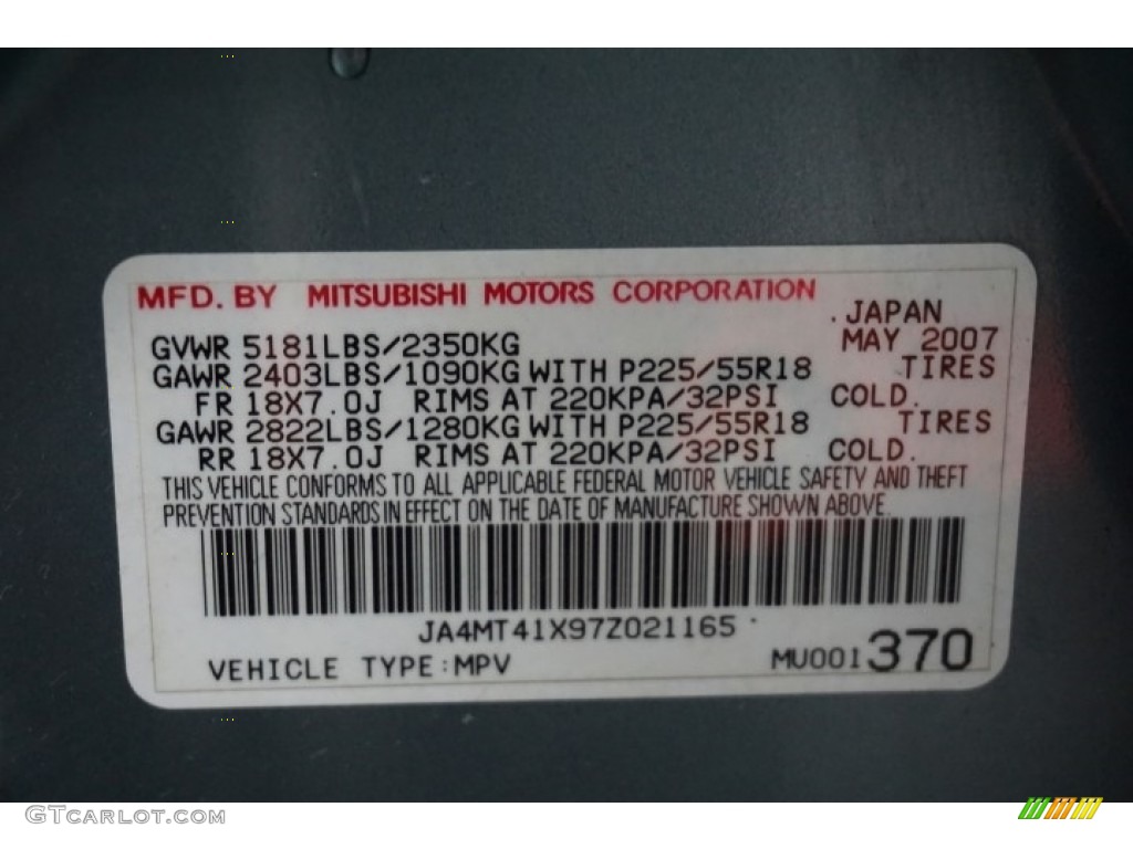 2007 Outlander XLS 4WD - Deep Blue Metallic / Black photo #14