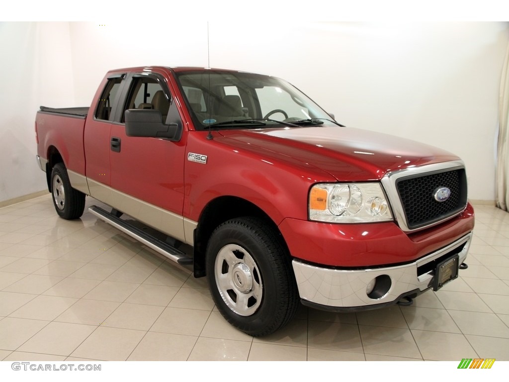 2008 F150 XLT SuperCab 4x4 - Redfire Metallic / Tan photo #1