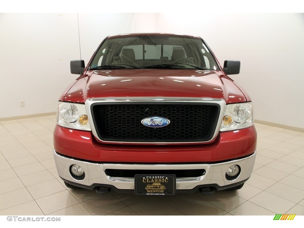 2008 F150 XLT SuperCab 4x4 - Redfire Metallic / Tan photo #2