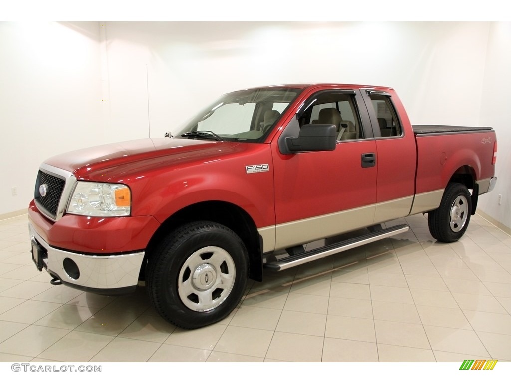 2008 F150 XLT SuperCab 4x4 - Redfire Metallic / Tan photo #3