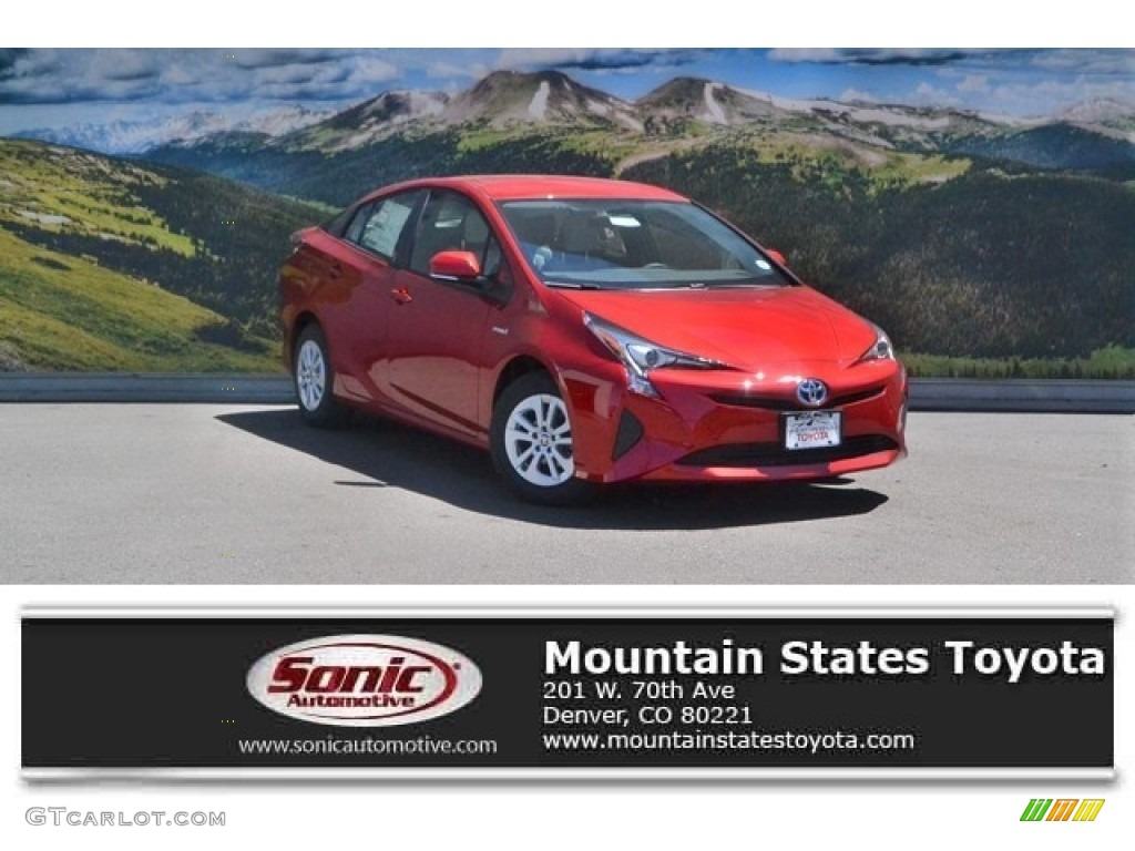 2016 Prius Two - Hypersonic Red / Moonstone photo #1
