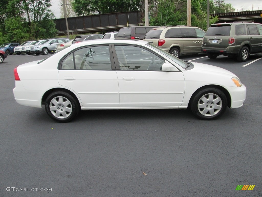 2002 Civic EX Sedan - Taffeta White / Beige photo #5
