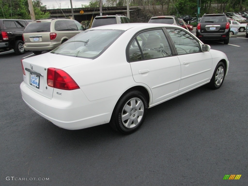 2002 Civic EX Sedan - Taffeta White / Beige photo #6