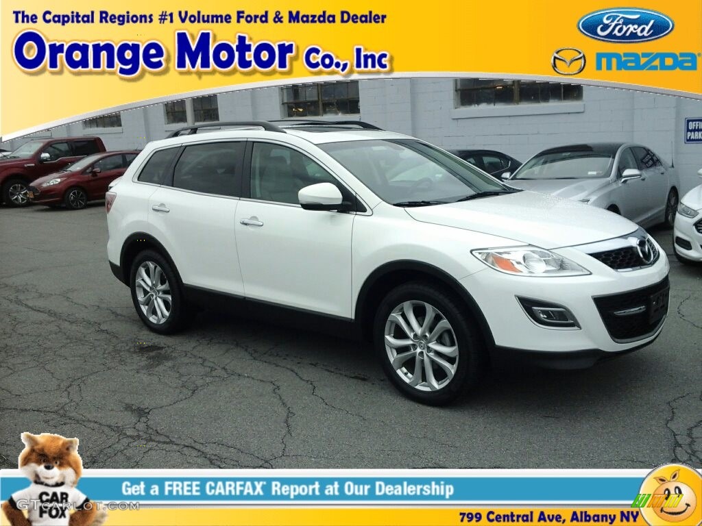 2011 CX-9 Grand Touring AWD - Crystal White Pearl Mica / Sand photo #1