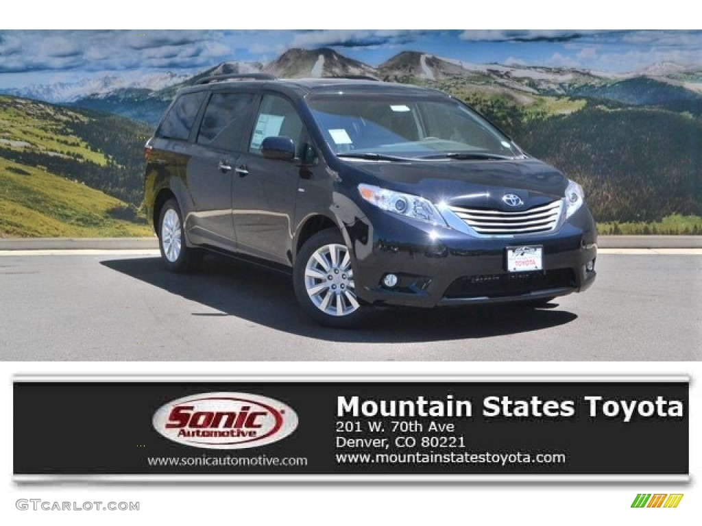 Midnight Black Metallic Toyota Sienna