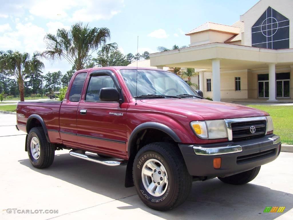 2000 Tacoma V6 PreRunner Extended Cab - Sunfire Red Pearl / Oak photo #1