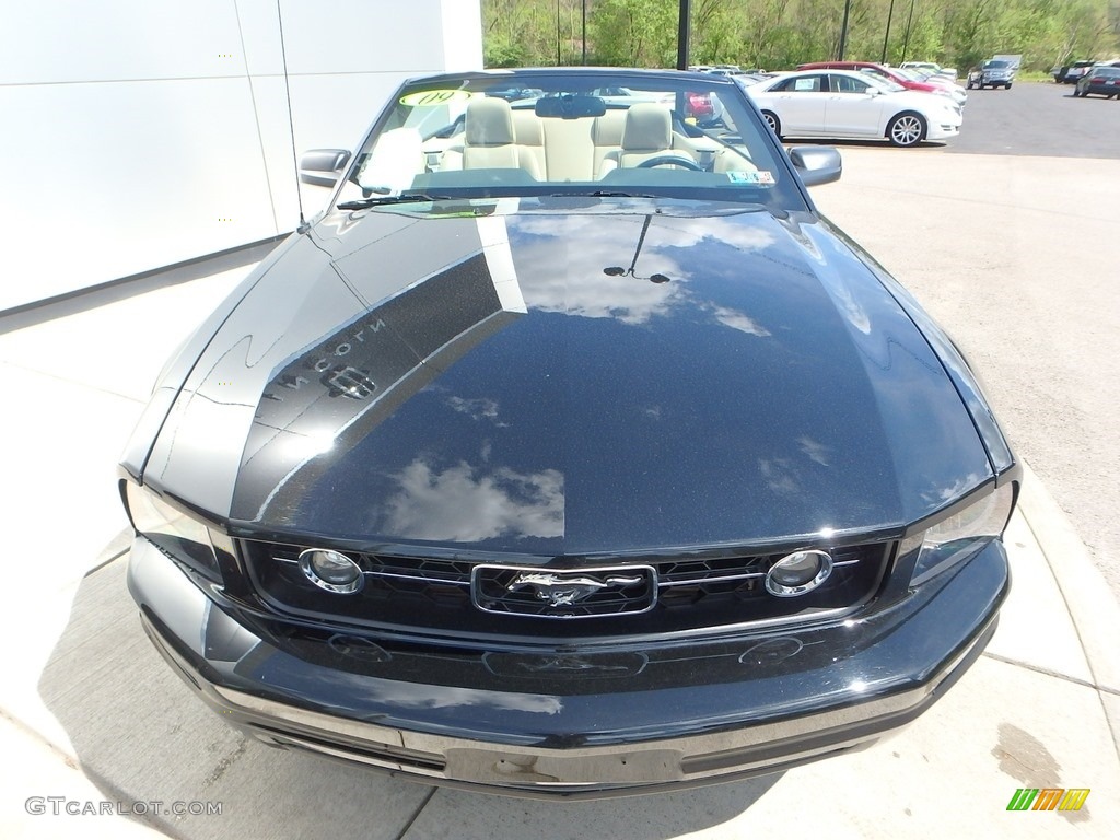 2009 Mustang V6 Premium Convertible - Black / Medium Parchment photo #8