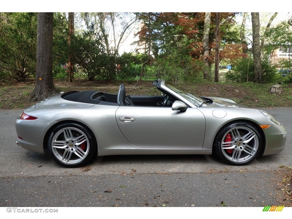 2012 911 Carrera S Cabriolet - Platinum Silver Metallic / Black photo #7