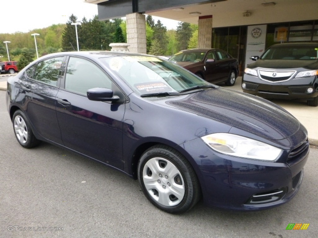 2013 Dart SE - True Blue Pearl Coat / Black photo #7