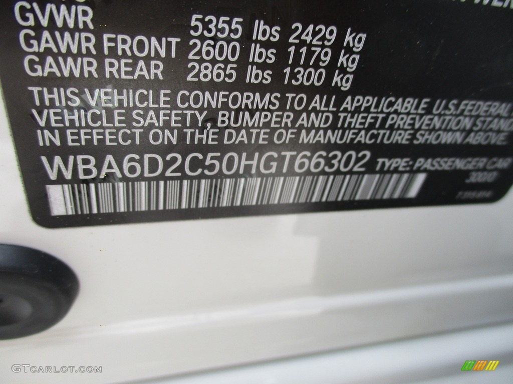 2017 6 Series 640i xDrive Gran Coupe - Alpine White / Black photo #19