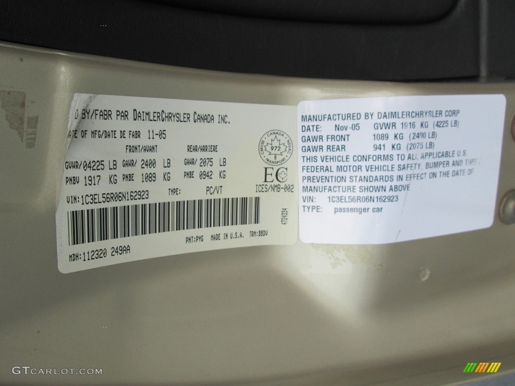 2006 Sebring Touring Sedan - Linen Gold Metallic Pearl / Dark Slate Gray photo #28