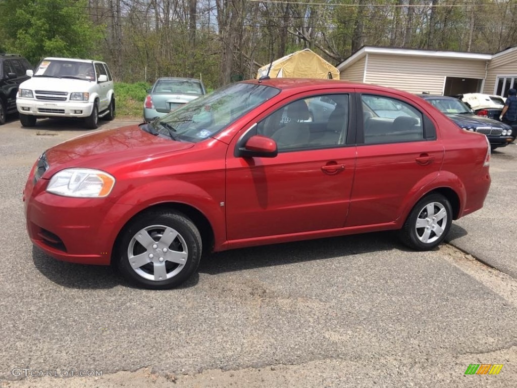 2009 Aveo LT Sedan - Victory Red / Charcoal photo #2