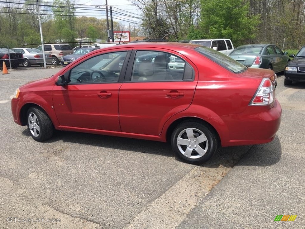2009 Aveo LT Sedan - Victory Red / Charcoal photo #3