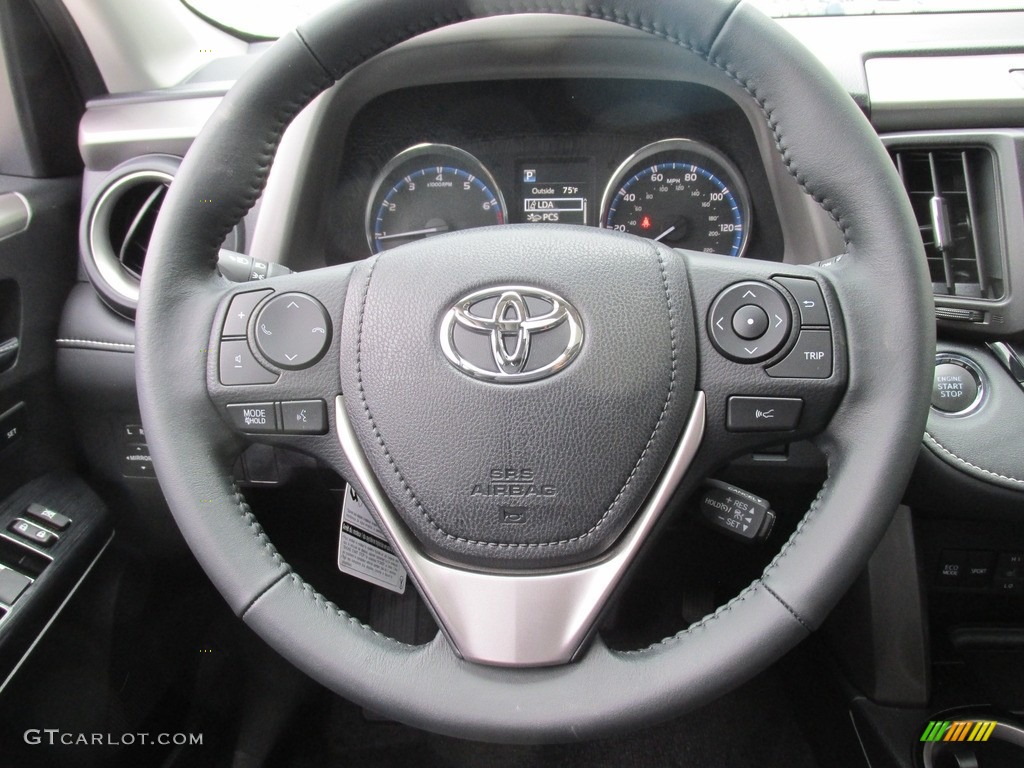 2016 Toyota RAV4 Limited Black Steering Wheel Photo #112855223