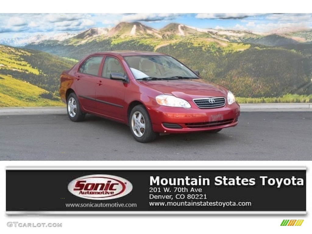2007 Corolla CE - Impulse Red Pearl / Beige photo #1