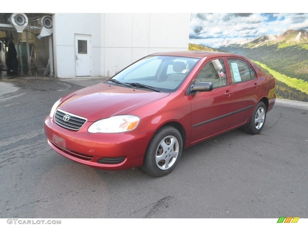 2007 Corolla CE - Impulse Red Pearl / Beige photo #5