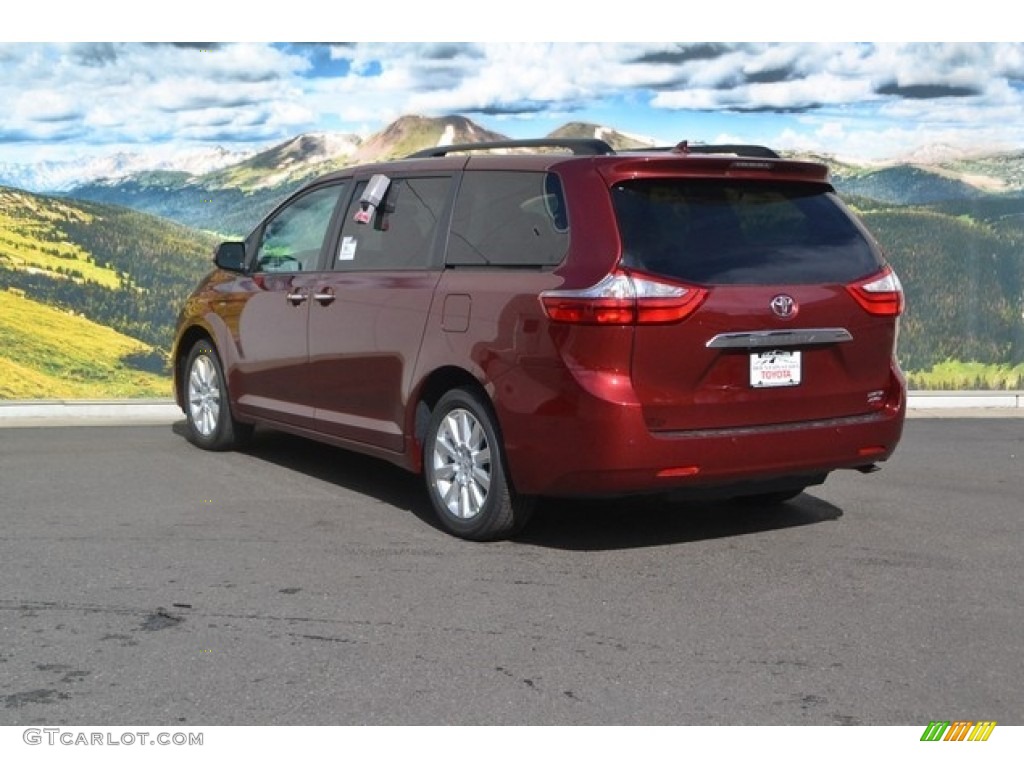 2016 Sienna Limited AWD - Salsa Red Pearl / Ash photo #3