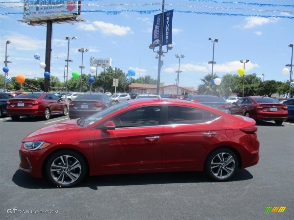 2017 Elantra Limited - Red / Gray photo #4
