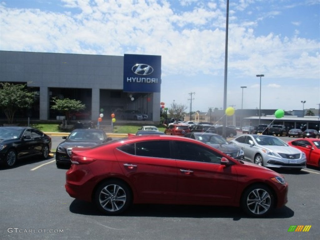 2017 Elantra Limited - Red / Gray photo #8