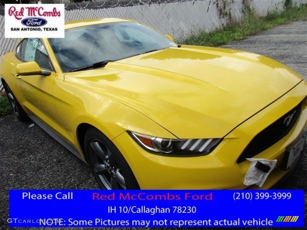 2016 Mustang V6 Coupe - Triple Yellow Tricoat / Ebony photo #1