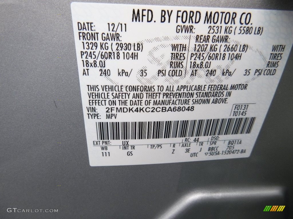 2012 Edge Limited AWD - Ingot Silver Metallic / Charcoal Black photo #25
