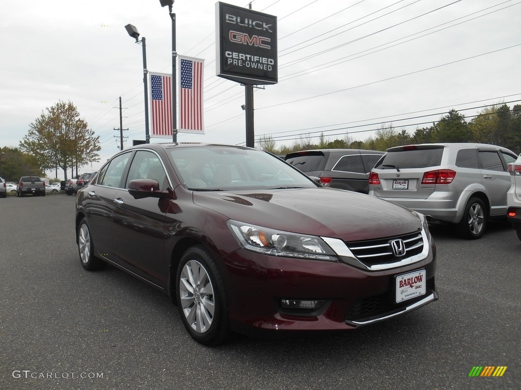 2014 Accord EX-L V6 Sedan - Basque Red Pearl II / Ivory photo #1