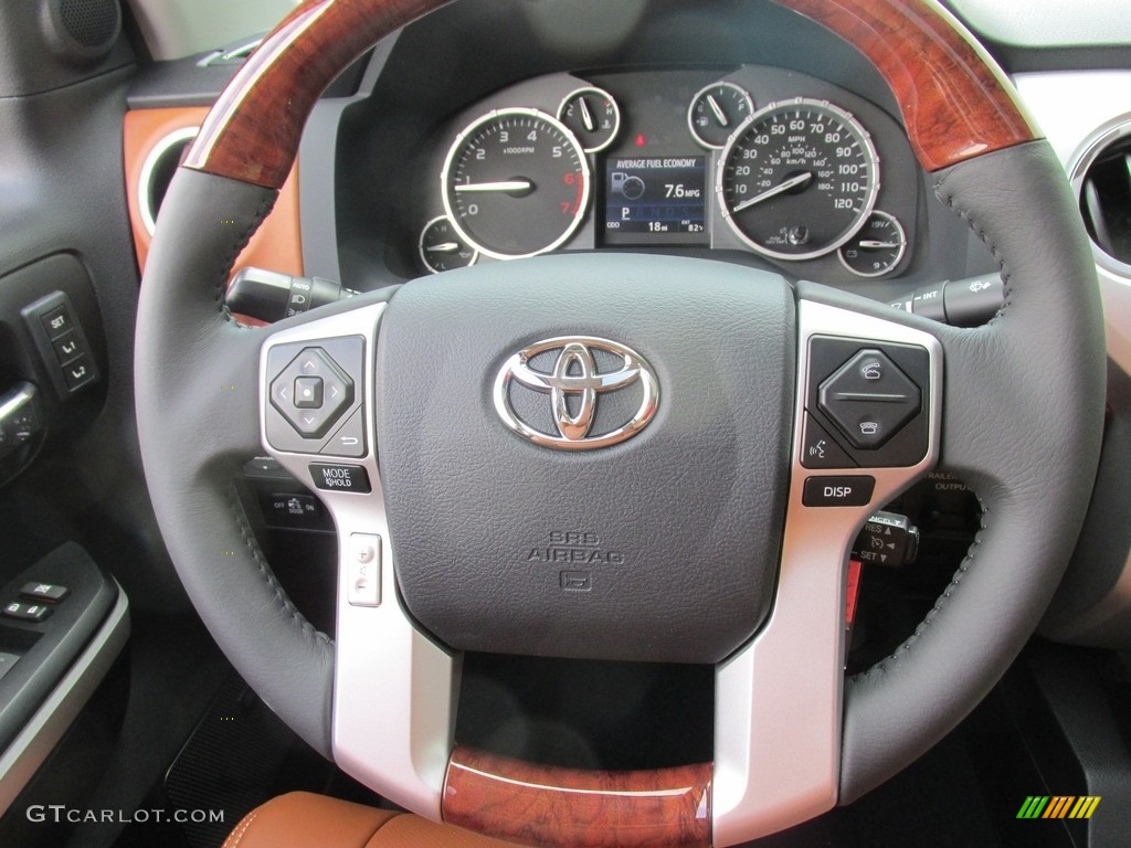 2016 Toyota Tundra 1794 CrewMax 1794 Black/Brown Steering Wheel Photo #112888529