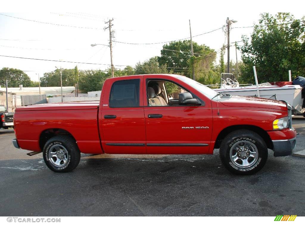 2002 Ram 1500 SLT Quad Cab - Flame Red / Taupe photo #5