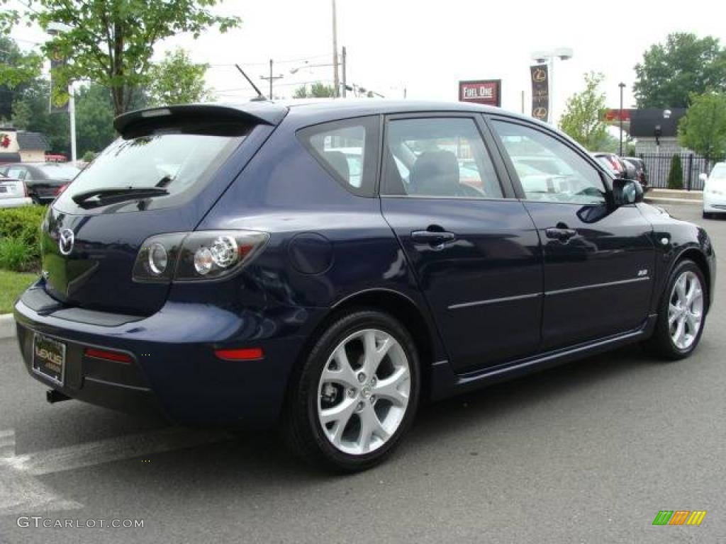 2008 MAZDA3 s Grand Touring Hatchback - Stormy Blue Mica / Black photo #4