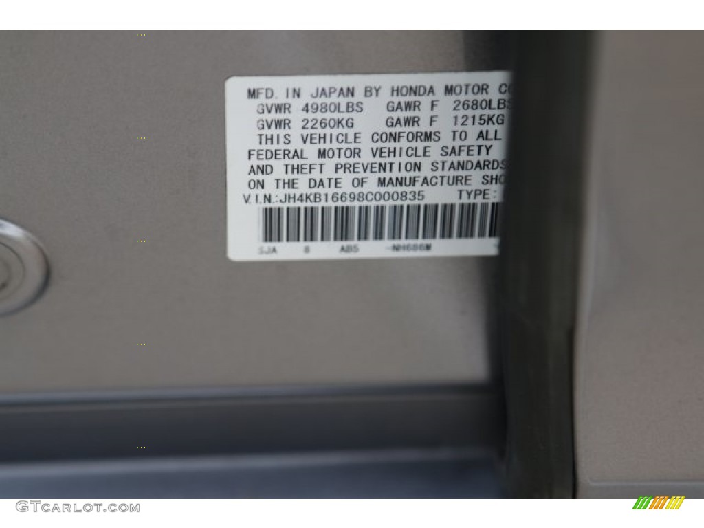 2008 RL 3.5 AWD Sedan - Lakeshore Silver Metallic / Ebony photo #55