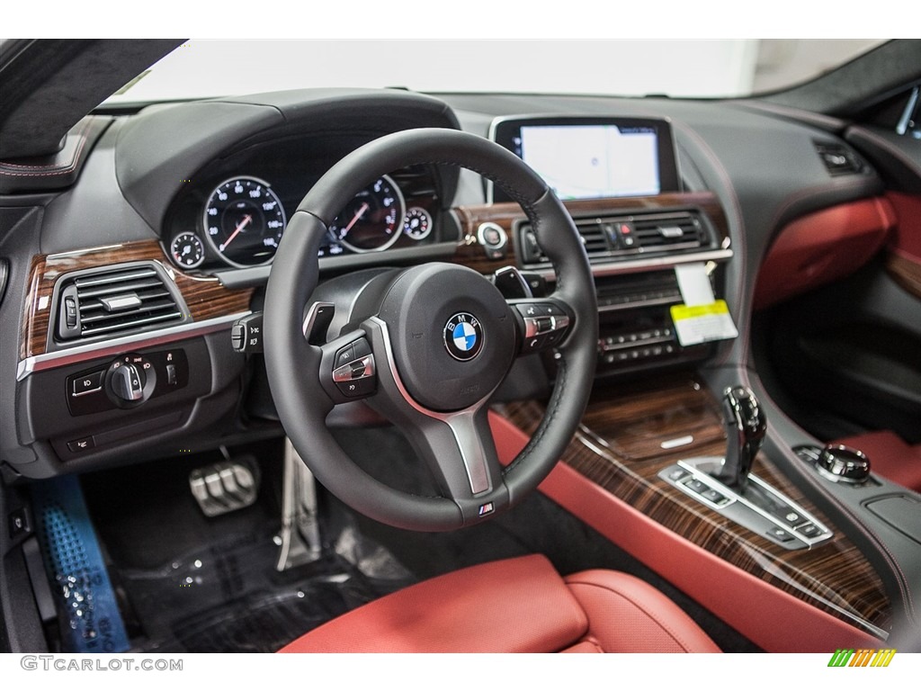 2017 BMW 6 Series 640i Gran Coupe Vermilion Red Dashboard Photo #112924305