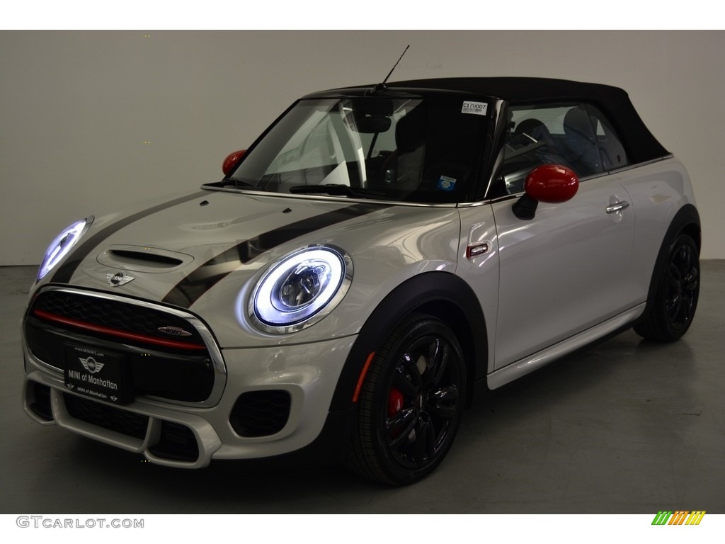 2017 Convertible John Cooper Works - White Silver Metallic / JCW Carbon Black w/Dinamica photo #1