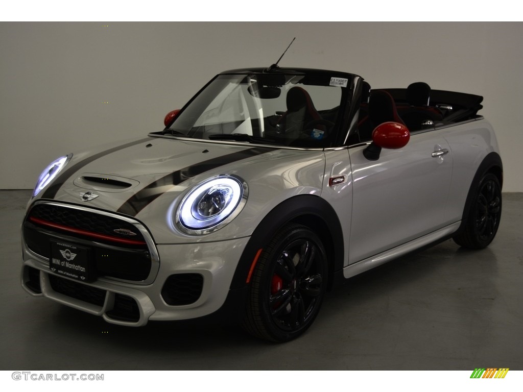 2017 Convertible John Cooper Works - White Silver Metallic / JCW Carbon Black w/Dinamica photo #2