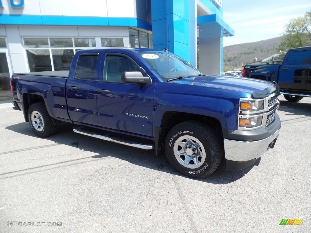 2014 Silverado 1500 WT Double Cab 4x4 - Blue Topaz Metallic / Jet Black/Dark Ash photo #1