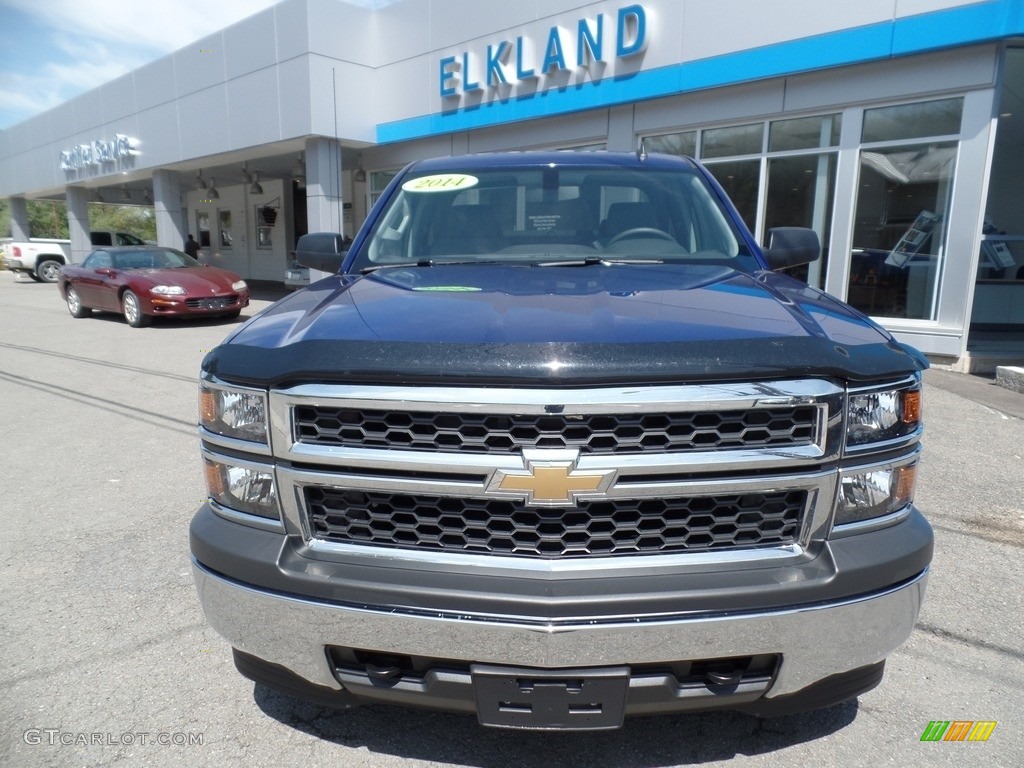 2014 Silverado 1500 WT Double Cab 4x4 - Blue Topaz Metallic / Jet Black/Dark Ash photo #3