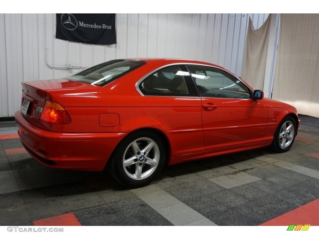 2001 3 Series 325i Coupe - Bright Red / Sand photo #7
