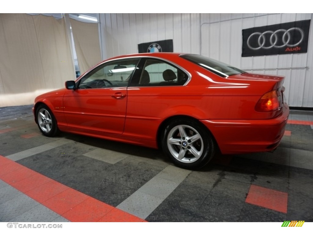 2001 3 Series 325i Coupe - Bright Red / Sand photo #11