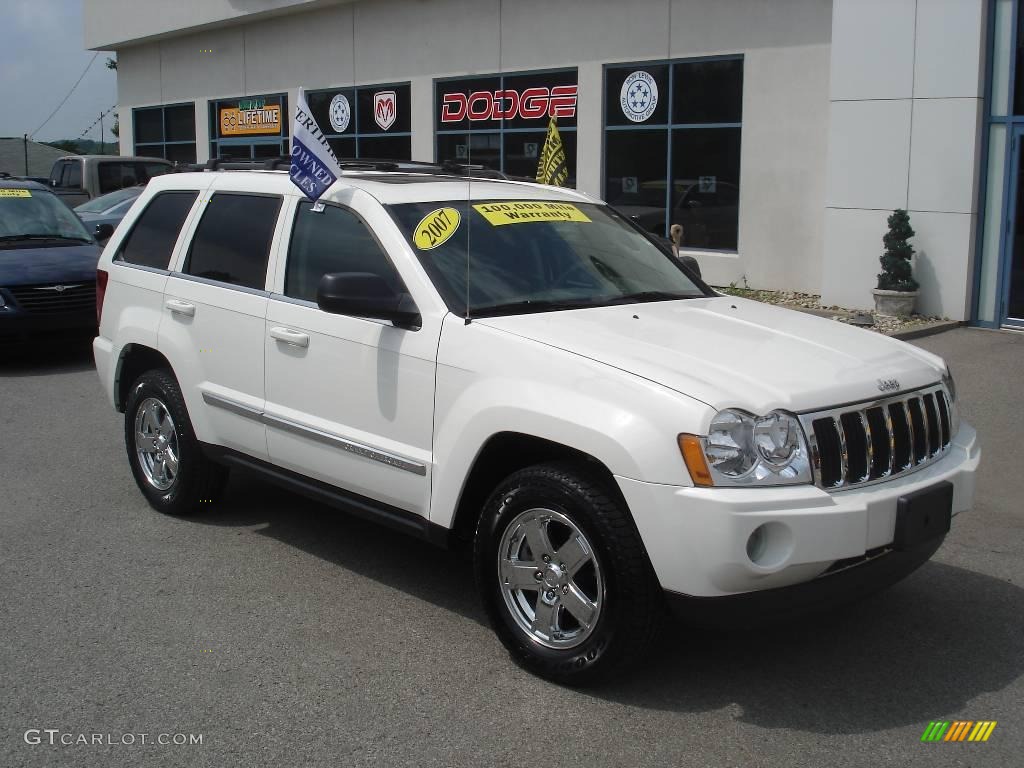 2007 Grand Cherokee Limited 4x4 - Stone White / Medium Slate Gray photo #18