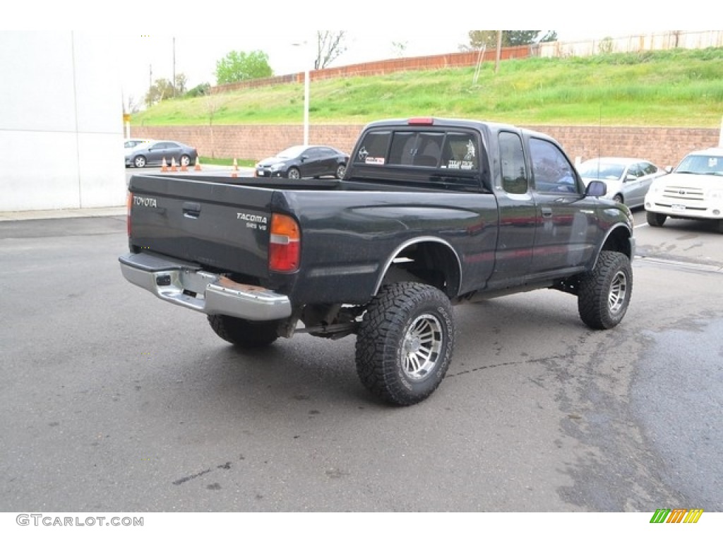 1999 Tacoma V6 Extended Cab 4x4 - Black Metallic / Gray photo #2