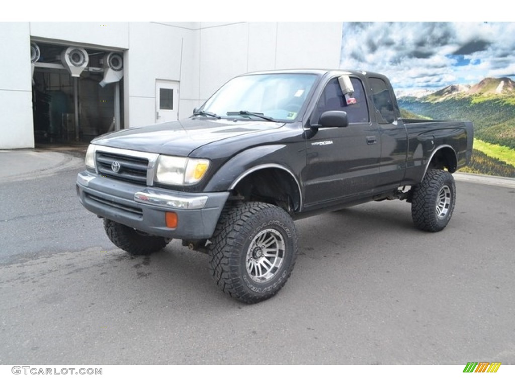 1999 Tacoma V6 Extended Cab 4x4 - Black Metallic / Gray photo #5