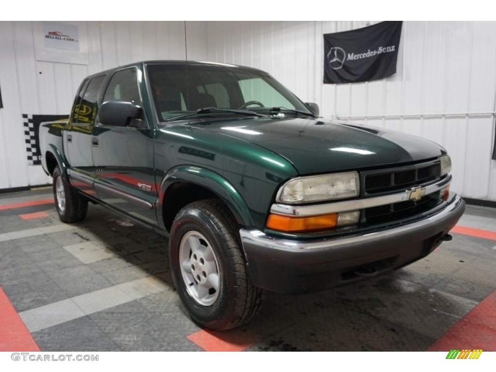 2002 S10 LS Crew Cab 4x4 - Forest Green Metallic / Graphite photo #5