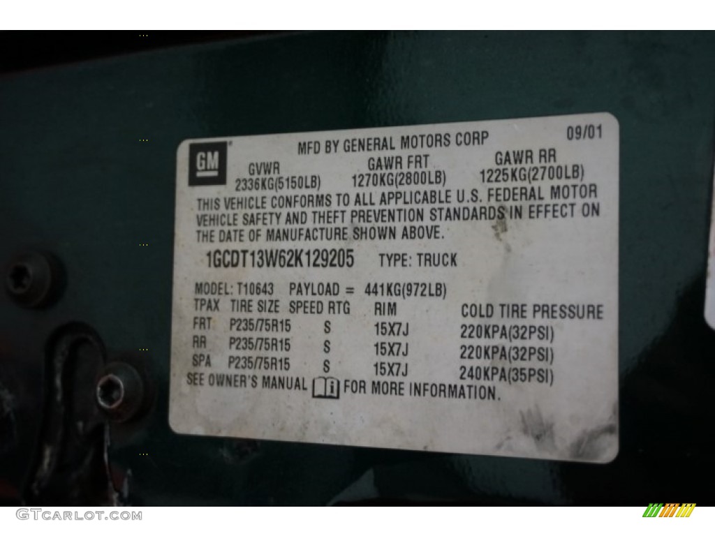 2002 S10 LS Crew Cab 4x4 - Forest Green Metallic / Graphite photo #15