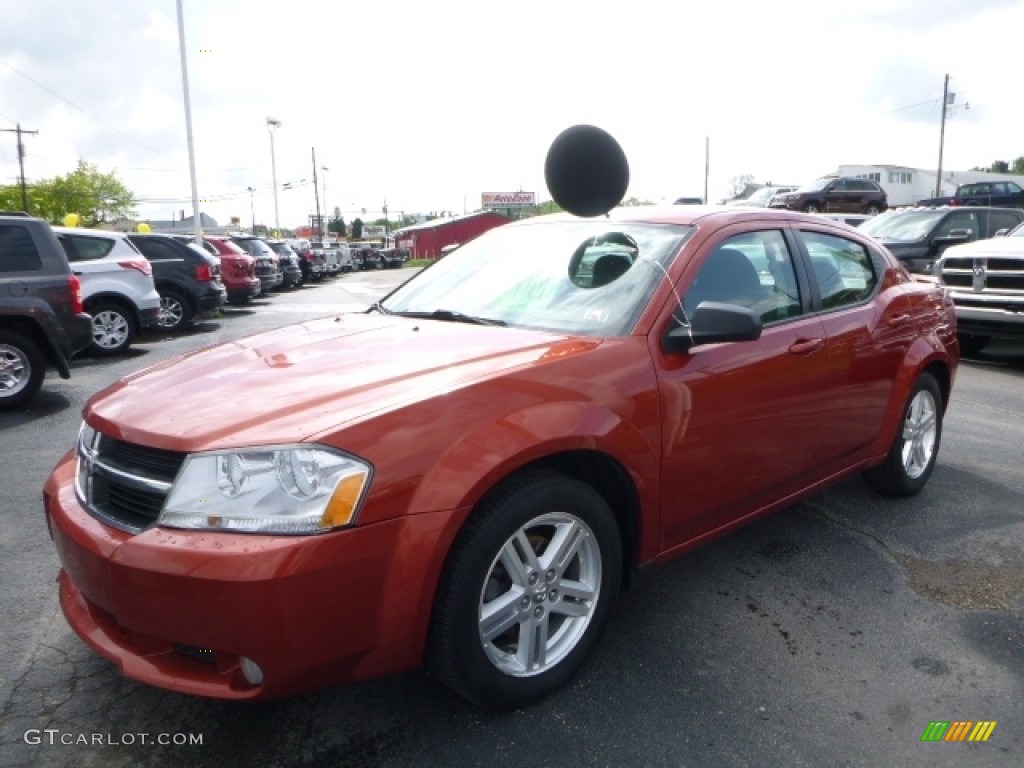 2008 Avenger SXT - Sunburst Orange Pearl / Dark Slate Gray/Light Slate Gray photo #1