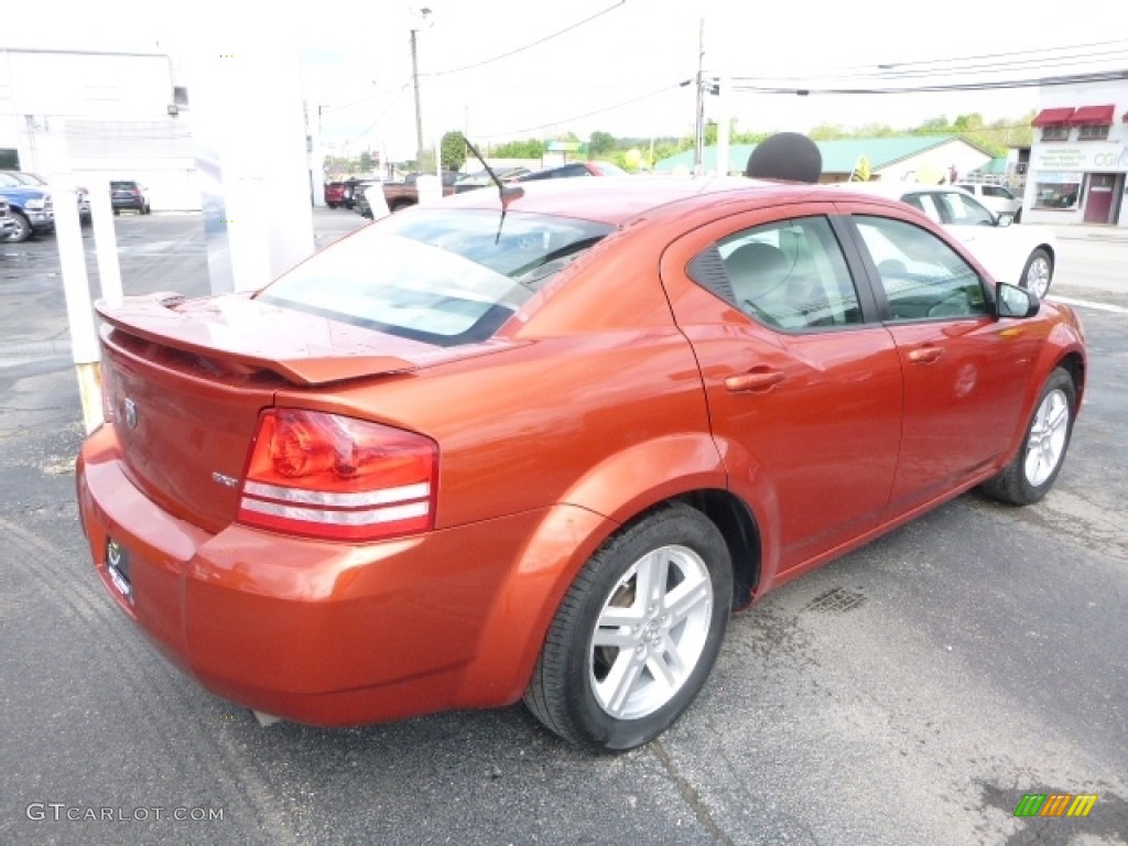 2008 Avenger SXT - Sunburst Orange Pearl / Dark Slate Gray/Light Slate Gray photo #6