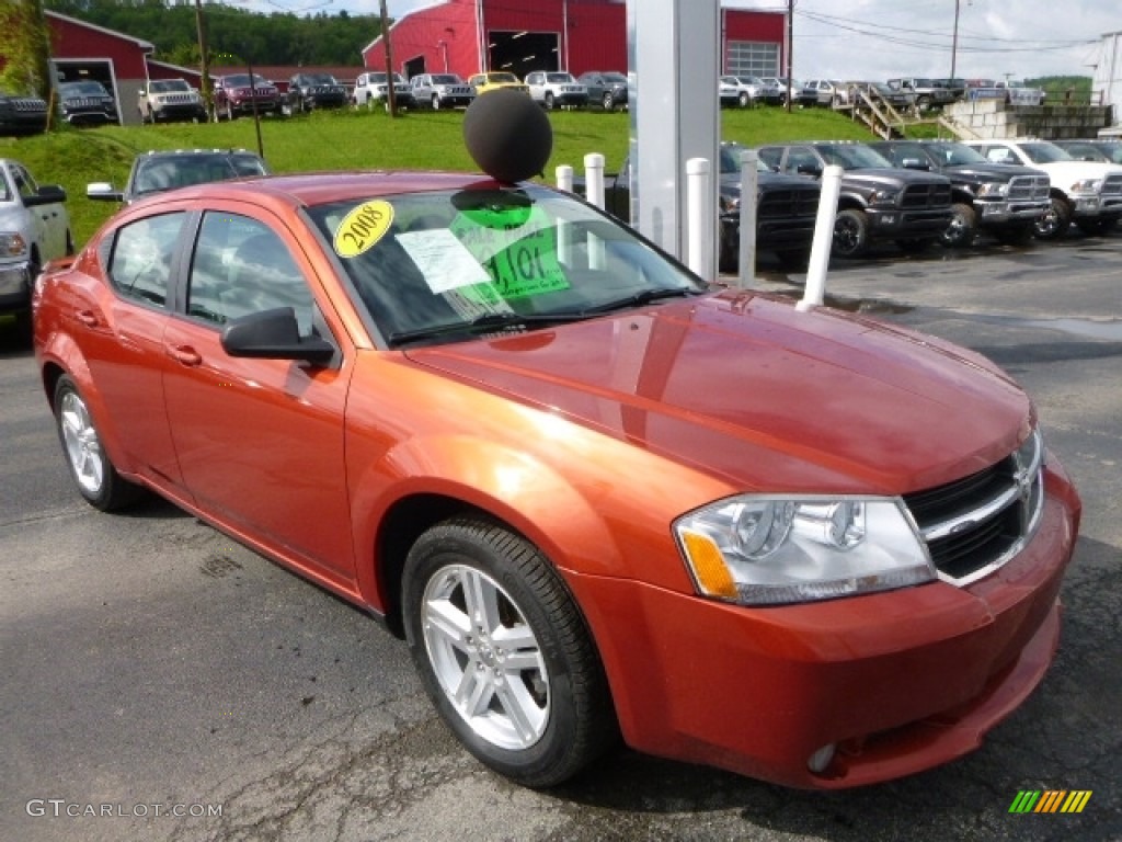 2008 Avenger SXT - Sunburst Orange Pearl / Dark Slate Gray/Light Slate Gray photo #10
